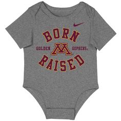 Боди Nike Charcoal Minnesota Golden Gophers Born N&apos; Raising для новорожденных и младенцев Nike