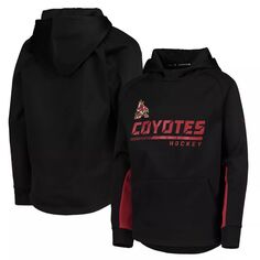 Черная толстовка с капюшоном с логотипом Youth Fanatics Arizona Coyotes Authentic Pro реглан Fanatics