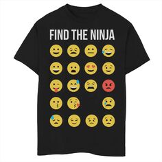 Футболка с рисунком Fifth Sun Find The Ninja Emoji для мальчиков 8–20 лет Fifth Sun