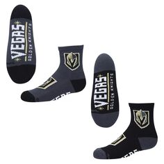 Комплект из двух командных носков длиной в четверть от Youth For Bare Feet Vegas Golden Knights Unbranded