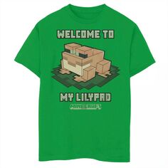 Футболка Minecraft с логотипом лягушки для мальчиков 8–20 лет и рисунком «Добро пожаловать в мою кувшинку» Minecraft