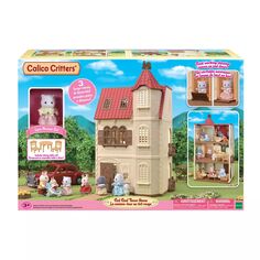 Трехэтажный кукольный домик Calico Critters Red Roof Tower Home, игровой набор Calico Critters
