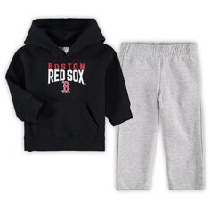 Набор из флисовой толстовки и брюк с капюшоном и брюками для младенцев темно-синего цвета/песочного цвета Boston Red Sox Fan Flare Outerstuff