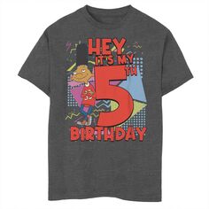 Футболка с рисунком на 5-й день рождения Nickelodeon для мальчиков 8–20 лет «Эй, Арнольд Джеральд» Nickelodeon