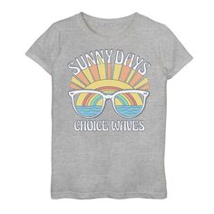 Футболка с рисунком Sunny Days Choice Waves Sunset и солнцезащитные очки для девочек 7–16 лет Licensed Character