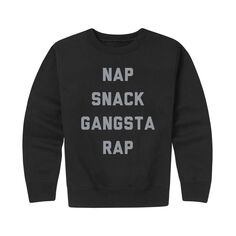 Флисовый свитшот с графическим рисунком для мальчиков 8–20 Nap Snack Gangsta Rap Licensed Character