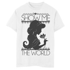 Футболка Disney&apos;s Aladdin с силуэтом Жасмин для мальчиков 8–20 лет и рисунком «Покажи мне мир» Disney