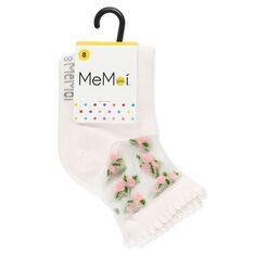 Прозрачные хлопковые носки с цветочным принтом Peek-A-Boo для девочек MeMoi