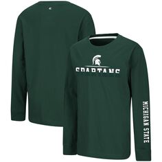 Зеленая футболка с длинными рукавами Youth Colosseum Michigan State Spartans Two-Hit Colosseum