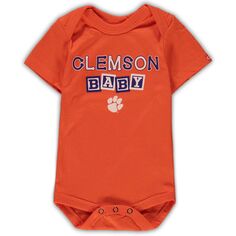 Одежда для новорожденных и младенцев Оранжевый боди Clemson Tigers Baby Block Otis Unbranded