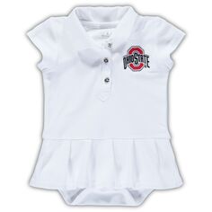 Белый комбинезон-поло с короткими рукавами и рукавами-поло для младенцев Buckeyes Caroline штата Огайо Unbranded
