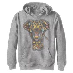 Флисовый пуловер с рисунком Fifth Sun Love Elephant для мальчиков 8–20 лет, толстовка с капюшоном Licensed Character