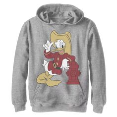 Пуловер с капюшоном и рисунком Disney&apos;s Donald Duck для мальчиков 8–20 лет, наряд пожарного Disney