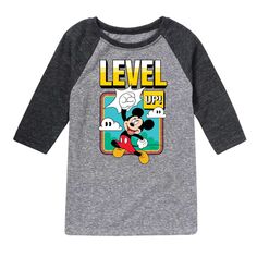 Футболка Disney&apos;s Mickey Mouse с рисунком реглан для мальчиков 8–20 уровня Licensed Character