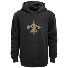 Флисовый пуловер с капюшоном New Orleans Saints Youth Primary Logo Team - черный Outerstuff