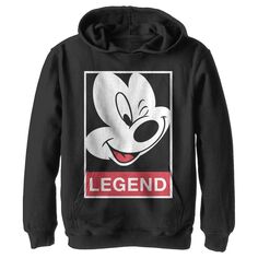 Пуловер с рисунком Микки Мауса Disney для мальчиков 8–20 лет Legend Winking Portrait и худи с рисунком Disney