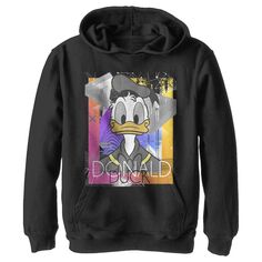 Пуловер с капюшоном и рисунком «Дональд Дак» для мальчиков 8–20 лет Disney&apos;s с портретом и абстрактным фоном Disney