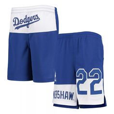 Молодежные шорты Clayton Kershaw Royal Los Angeles Dodgers Pandemonium с именем и номером Outerstuff