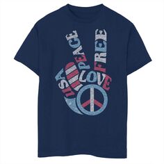 Футболка с рисунком Free Love Peace Sign для мальчиков 8–20 лет, Америка, США Licensed Character