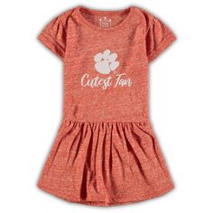Оранжевое платье-футболка Knobby Slub для маленьких девочек Clemson Tigers Unbranded