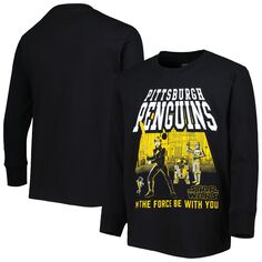 Молодежная черная футболка с длинными рукавами Pittsburgh Penguins Star Wars The Force Outerstuff