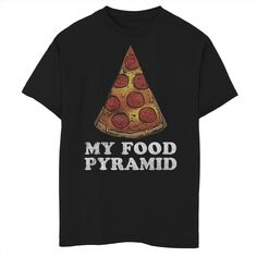 Футболка с рисунком пирамиды еды и пиццы Fifth Sun для мальчиков 8–20 лет Fifth Sun