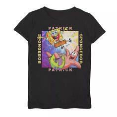 Футболка с плакатом «Друзья Патрика» для девочек 7–16 лет, Губка Боб Квадратные Штаны Nickelodeon