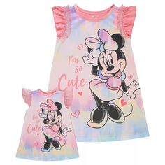 Комплект ночной рубашки и кукольного платья с изображением Минни Маус Диснея для маленьких девочек Disney