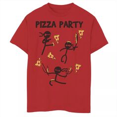 Футболка с рисунком «Пицца-вечеринка, ниндзя, боевые ломтики» для мальчиков 8–20 лет Unbranded