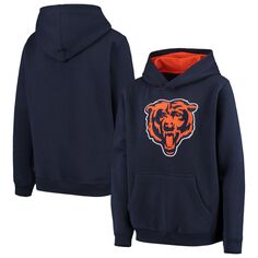 Молодежный пуловер с капюшоном Chicago Bears Fan Gear Prime темно-синего цвета Outerstuff