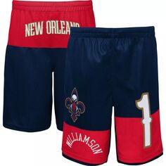 Молодежные шорты Zion Williamson Navy New Orleans Pelicans Pandemonium с именем и номером Outerstuff