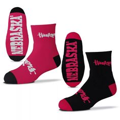Комплект из двух командных носков длиной в четверть от Youth For Bare Fetne Nebraska Huskers Unbranded