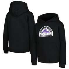 Пуловер с капюшоном и логотипом Youth Black Colorado Rockies Team Primary Outerstuff