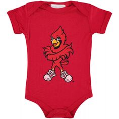 Красное боди с большим логотипом Infant Louisville Cardinals Unbranded