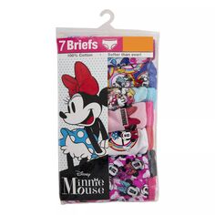 Набор из 7 хлопковых трусов Disney&apos;s Minnie Mouse для девочек 4–8 лет Licensed Character