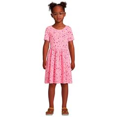 Трикотажное платье Lands&apos; End со сборкой на талии для девочек 4–18 лет в цветах стандартный и плюс Lands&apos; End