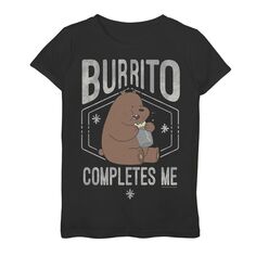 Футболка с рисунком Cartoon Network We Bare Bears Burrito Completes Me для девочек 7–16 лет Cartoon Network