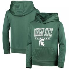 Молодежный зеленый пуловер с капюшоном Michigan State Spartans Fast Outerstuff