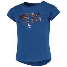 Молодежная футболка New Era Royal New York Mets с пайетками для девочек New Era