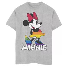 Платье Минни с изображением Минни для мальчиков 8–20 лет, радужная футболка Licensed Character