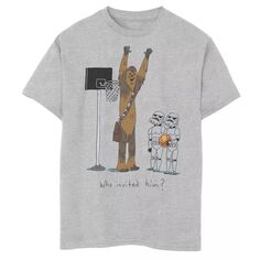 Баскетбольная футболка с рисунком «Кто пригласил его» для мальчиков 8–20 лет «Звездные войны» и «Чубакка» Licensed Character