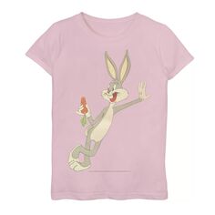 Футболка с рисунком Looney Tunes Bugs Bunny Cheers для девочек 7–16 лет в стиле ретро с портретом Licensed Character