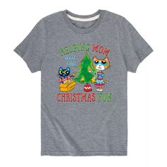 Рождественская футболка для мамы с котом Питом для мальчиков 8–20 лет Licensed Character