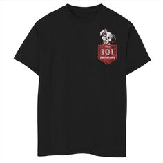 Футболка с рисунком «101 далматинец» для мальчиков 8–20 лет Disney&apos;s с накладным карманом и рисунком щенка Licensed Character