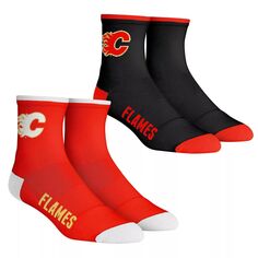 Комплект из 2 носков Youth Rock Em Calgary Flames Core Team из двух четвертьдлинных носков Unbranded