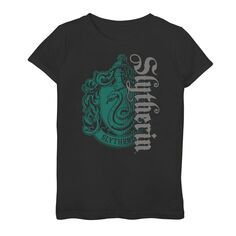 Темная футболка с логотипом «Гарри Поттер Слизерин» для девочек 7–16 лет Harry Potter