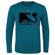 Темно-бирюзовая футболка с длинным рукавом и логотипом San Jose Sharks Authentic Pro Secondary Fanatics