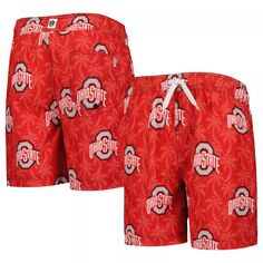 Молодежные шорты для плавания Wes &amp; Willy Scarlet Ohio State Buckeyes Palm Tree Unbranded