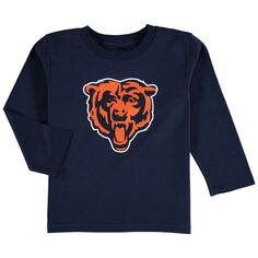 Футболка с длинным рукавом и логотипом команды Chicago Bears Preschool Team — темно-синий Outerstuff