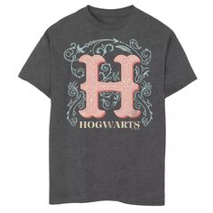 Футболка с надписью «H» для мальчиков 8–20 лет «Гарри Поттер Дары смерти 2 Хогвартс» и графическим рисунком «H» Harry Potter